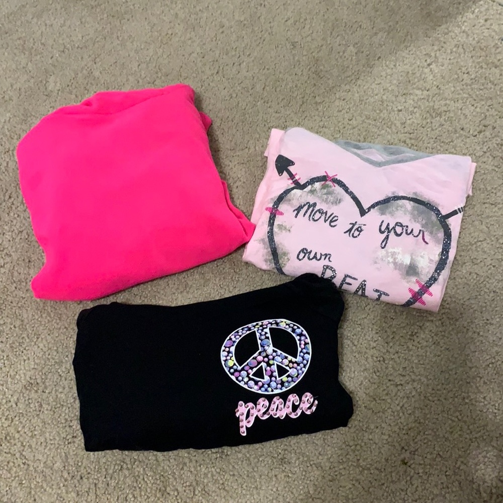 Justice bundle! Three tops! girls size 14!